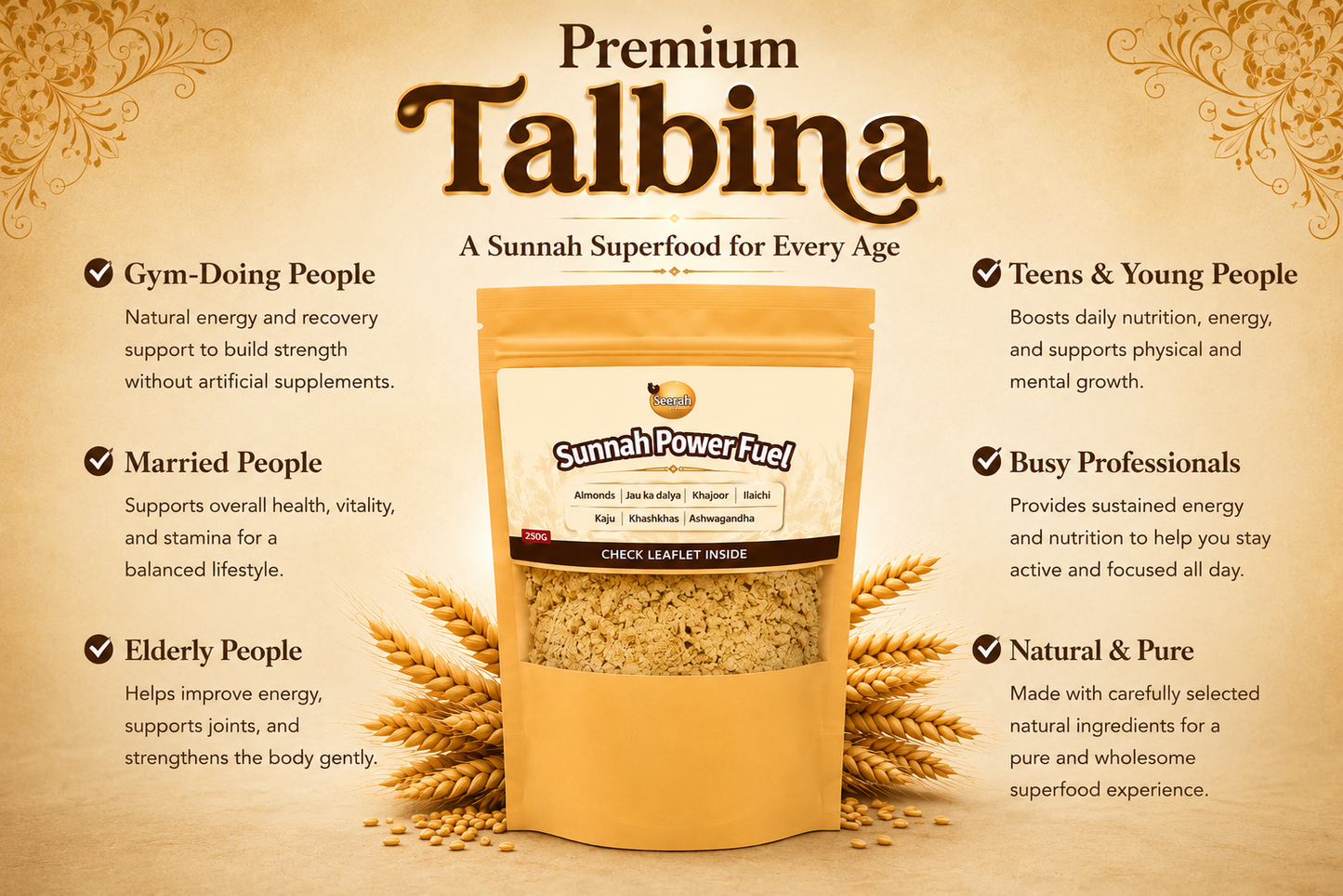 Premium Organic Talbina (250g) - Sugar Free & Nutrient Rich